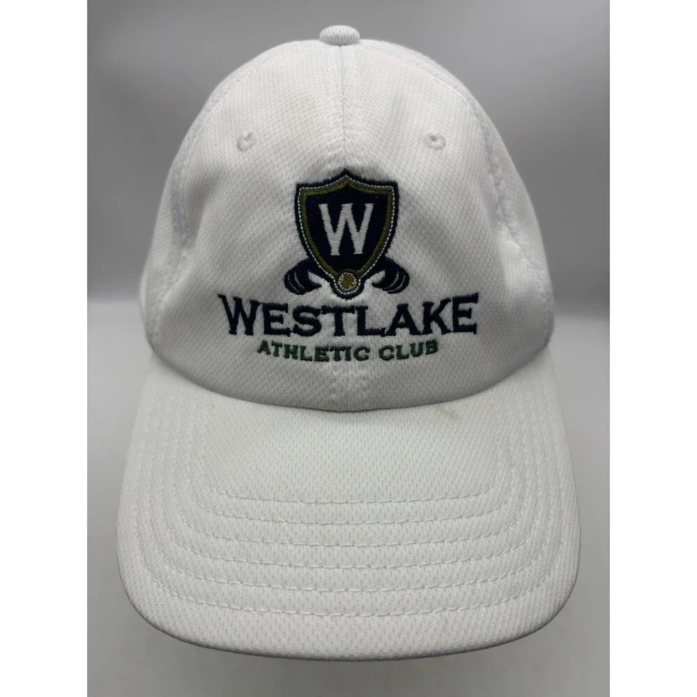 Westlake Athletic Club Hat White OTTO Cap Adjustable Performance Textured OSFM